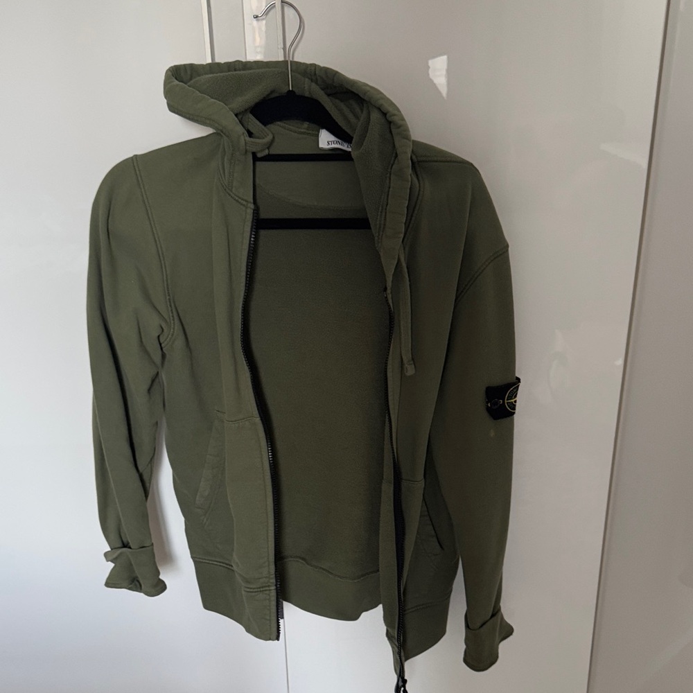Stone Island Men's Olive Hooded Jacket